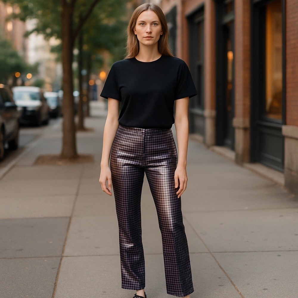 Malene Birger Sarafina Black Mettalic Trouser‎ Pant Size 6 Or 40 #246